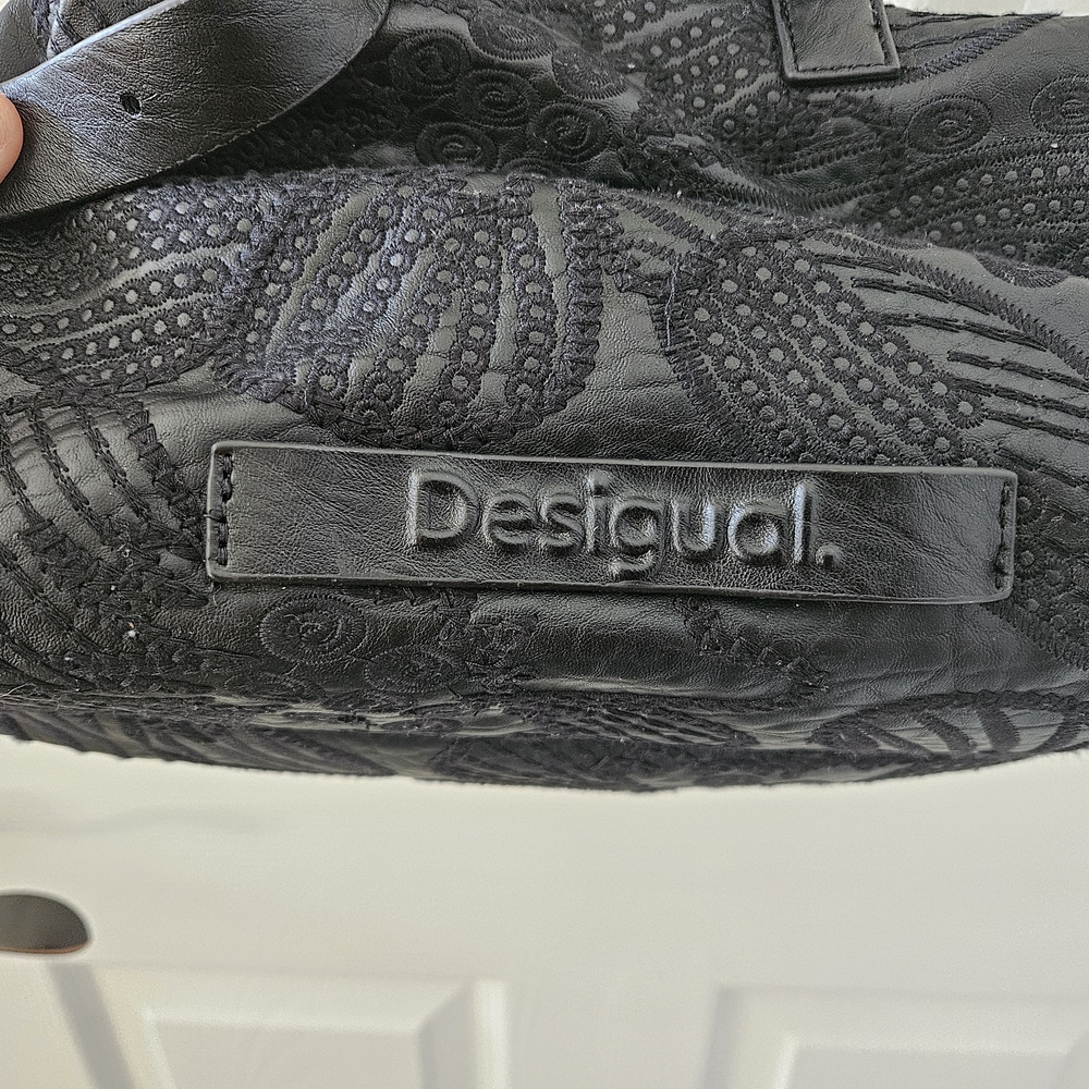 Desigual Black Embroidered Handbag
